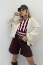 short con effetto spigato oxford